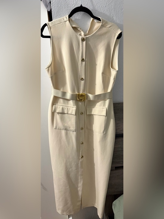 Zara Dresses & Skirts - Sleeveless Cream Button-Front Belted Dress
Zara